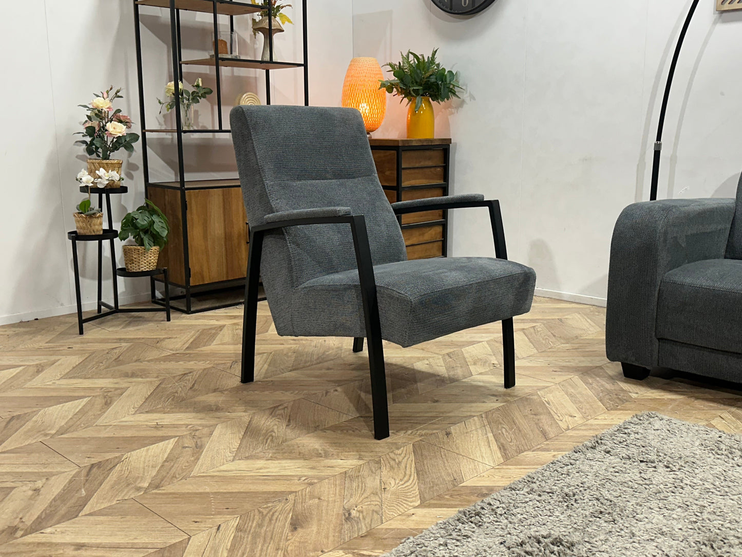 Grijze Suède Stoffen Zetels Set ~ Vaste Kussens