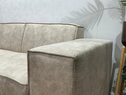 !Showroommodel! Crème Suède Stoffen Hoekzetel