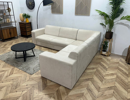!Showroommodel! Crème Suède Stoffen Hoekzetel