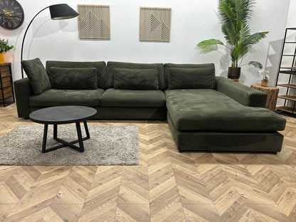 Donker Groene Velvet Ruime Hoekzetel ~ Losse Kussens Met Afneembare Hoezen