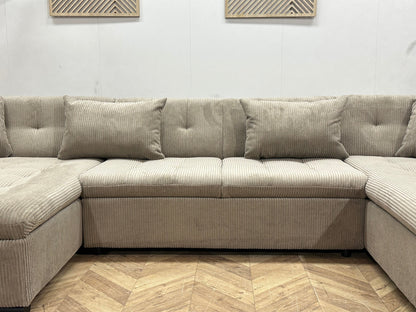 !Showroommodel! Licht Bruine Ribstof U Zetel