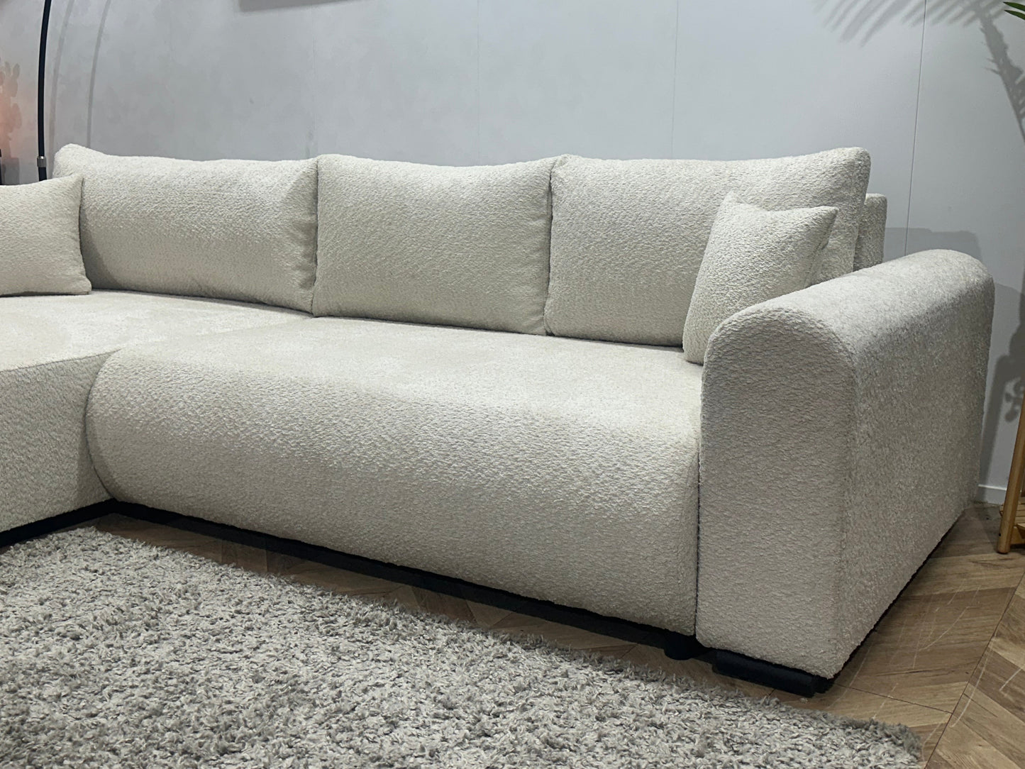 !Showroommodel! Witte Bouclé Hoekzetel