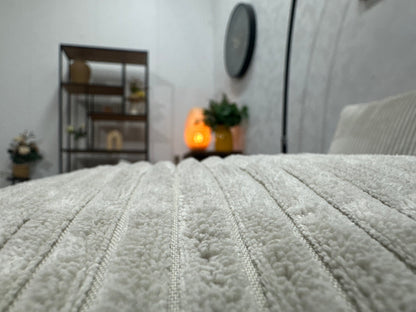 !Showroommodel! Witte Ribstof Hoekzetel