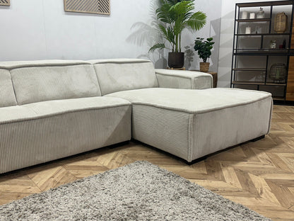 !Showroommodel! Witte Ribstof Hoekzetel