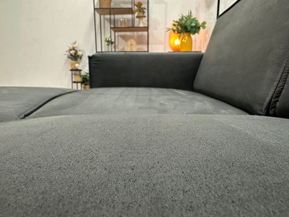 !Showroommodel! Antraciet Suède Stoffen Design Zetel