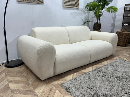 !Showroommodel! Witte/Crème Bouclé Stoffen 2.5-Zits Zetel
