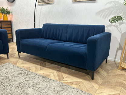 Blauwe Velvet Zetels Set ~ Vaste Kussens