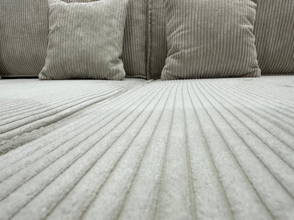 !Showroommodel! Witte Ribstof Lounge Zetel