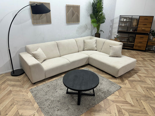 !Showroommodel! Crème Suède Stoffen Hoekzetel