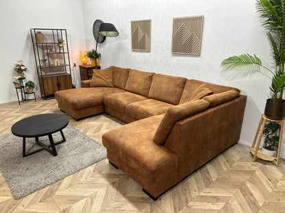 Cognac Bruine Suède Stoffen U Zetel ~ Losse Rug Kussens