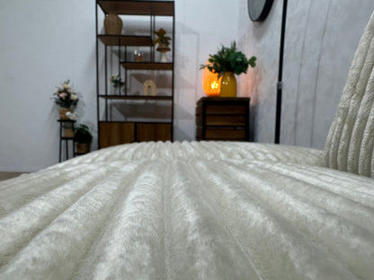 !Showroommodel! Witte/Crème Ribstof Design Hoekzetel