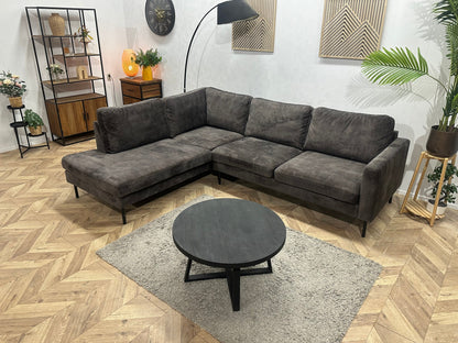 Antraciet Velvet Hoekzetel ~ Losse Kussens Met Afneembare Hoezen