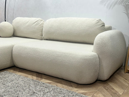 !Showroommodel! Witte Bouclé Stoffen Hoekzetel