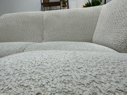 !Showroommodel! Witte/Crème Bouclé Stoffen Hoekzetel