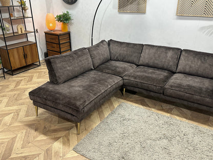 Antraciet Velvet Hoekzetel ~ Losse Kussens Met Afneembare Hoezen