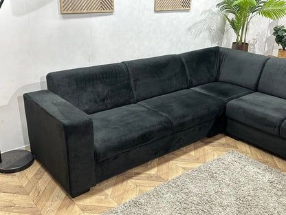 !Showroommodel! Zwarte Velvet Hoekzetel