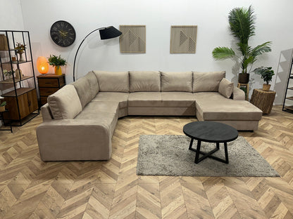 !Showroommodel! Beige Velvet U Zetel