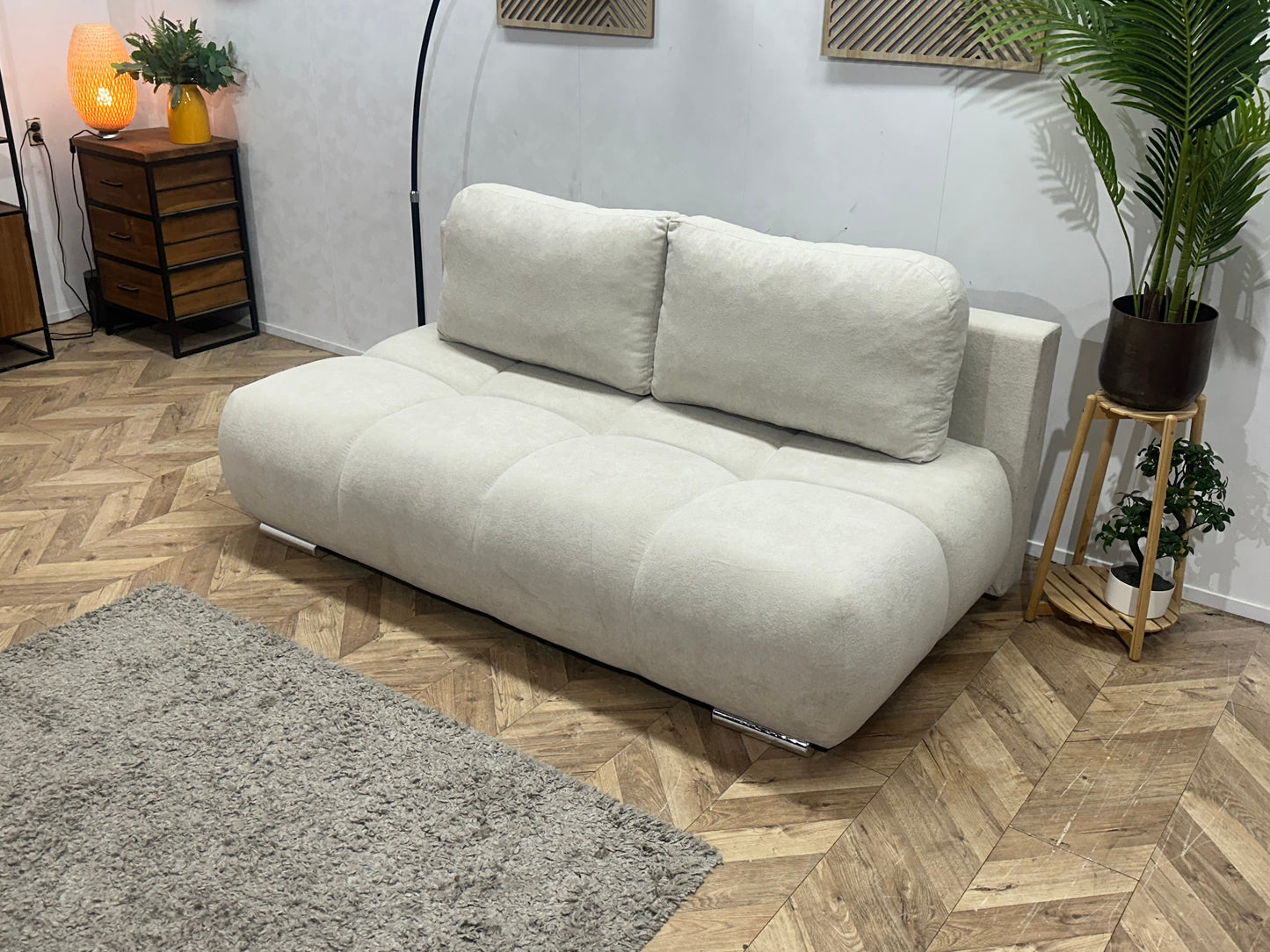 !Showroommodel! Witte Velvet 2.5-Zits Zetel