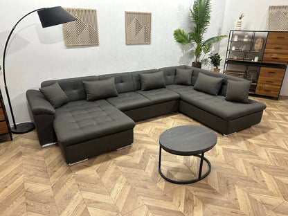 !Showroommodel! Grijze Suède Stoffen U Zetel