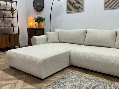 !Showroommodel! Witte/Crème Bouclé Hoekzetel