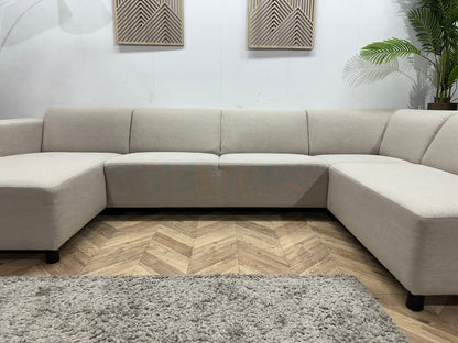 SoTrue Beige Stoffen U Zetel ~ Vaste Kussens