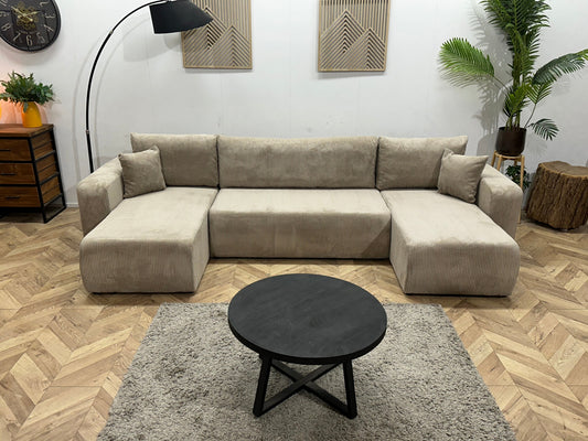!Showroommodel! Licht Bruine Ribstof U Zetel