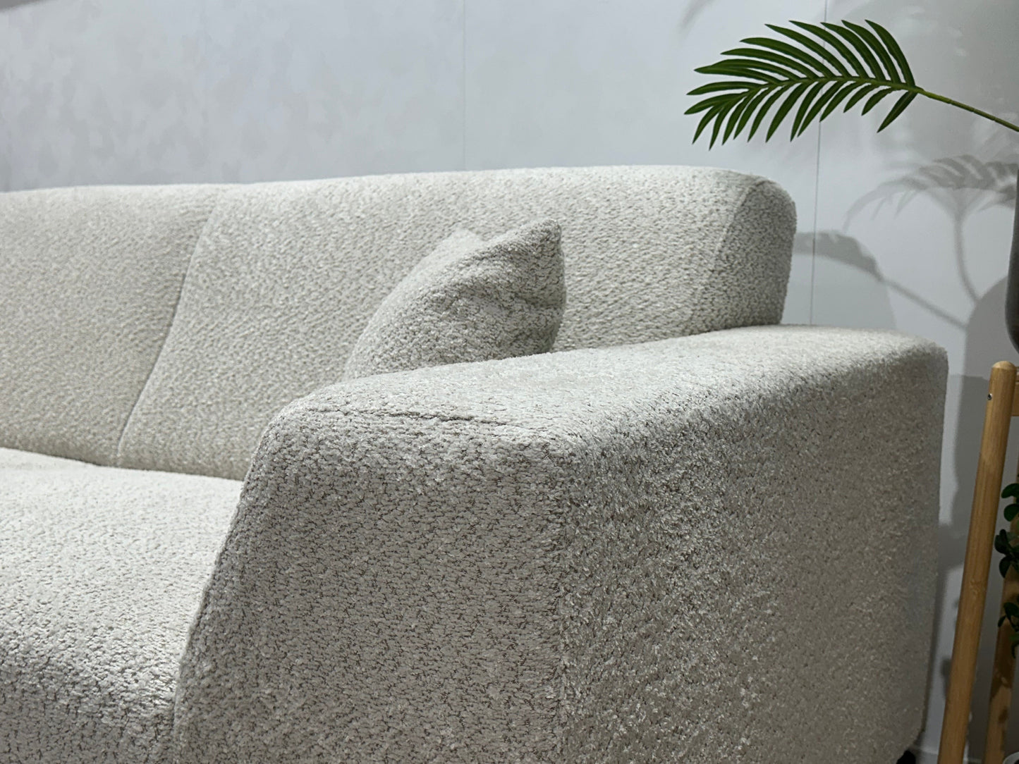 !Showroommodel! Witte Bouclé Hoekzetel