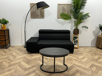 !Showroommodel! Zwart Suede Stoffen Designzetel