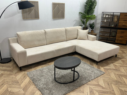 !Showroommodel! Witte/Crème Ribstof Hoekzetel