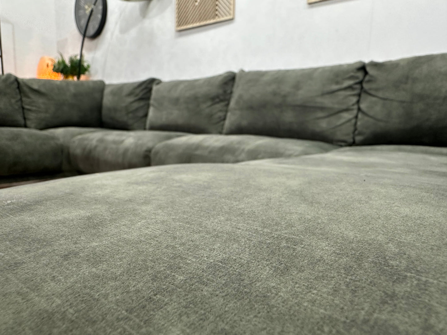 Groene Velvet U Zetel ~ Nieuwstaat