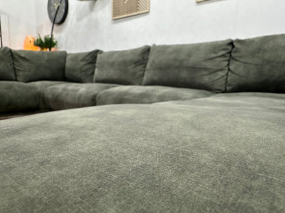 Groene Velvet U Zetel ~ Nieuwstaat