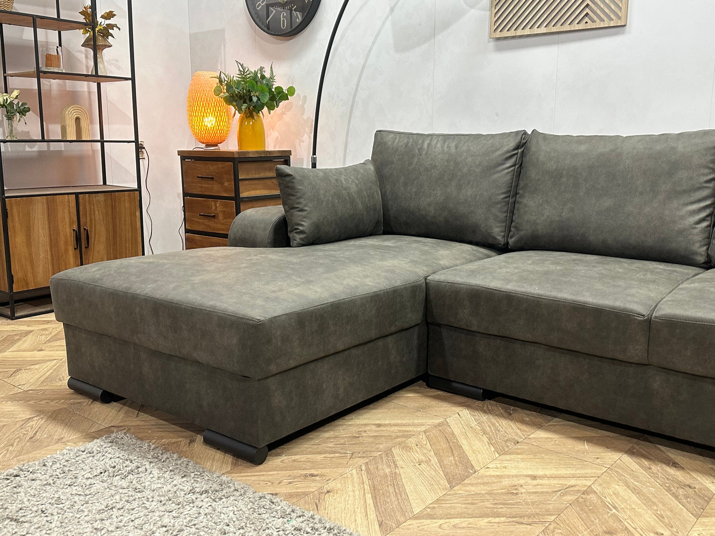 !Showroommodel! Antraciet Suède Stoffen U Zetel