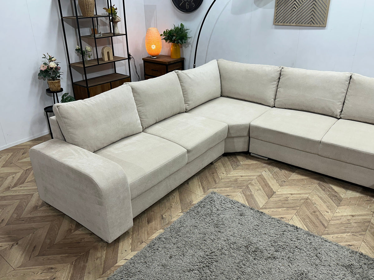 !Showroommodel! Creme Suède Stoffen U Zetel
