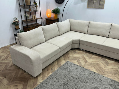 !Showroommodel! Creme Suède Stoffen U Zetel