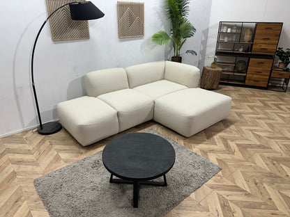 Witte Bouclé Stoffen Hoekzetel ~ Nieuwstaat