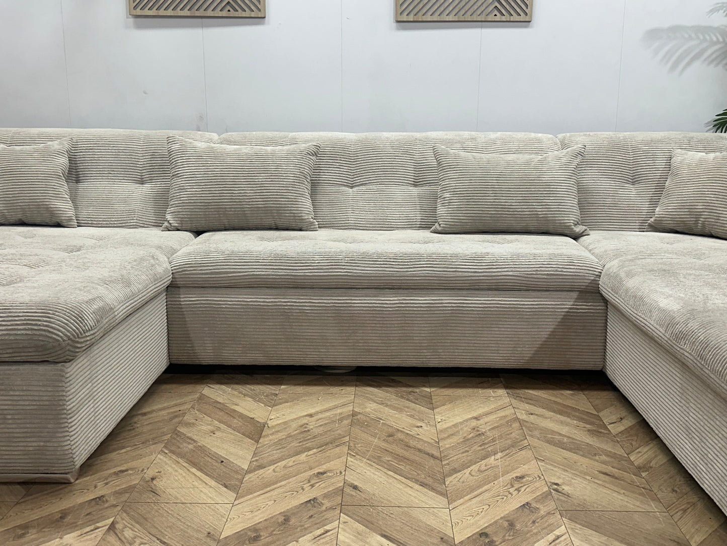 !Showroommodel! Witte/Crème Ribstof U Zetel