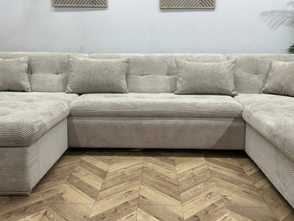!Showroommodel! Witte/Crème Ribstof U Zetel