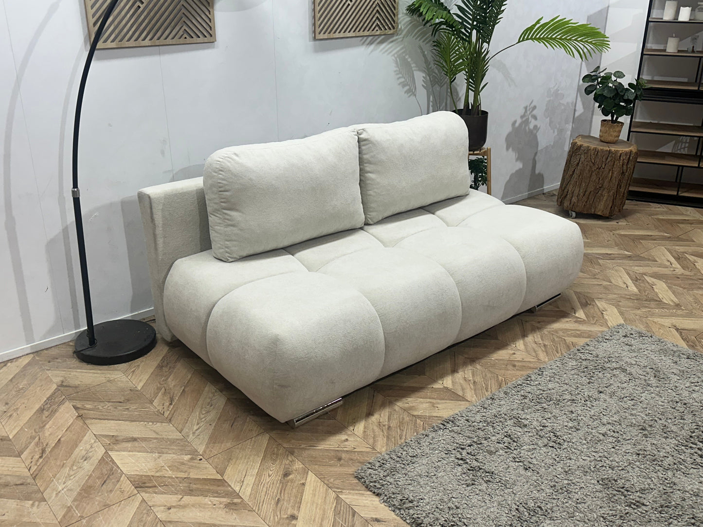 !Showroommodel! Witte Velvet 2.5-Zits Zetel