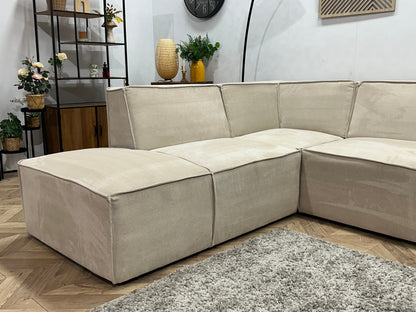 !Showroommodel! Crème Suède Stoffen Hoekzetel