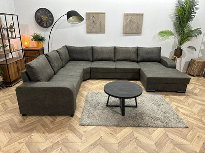 !Showroommodel! Antraciet Suède Stoffen U Zetel