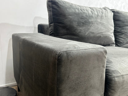Antraciet Velvet Hoekzetel ~ Losse Kussens Met Afneembare Hoezen