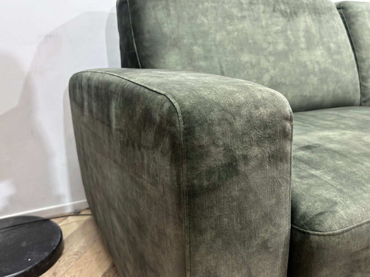 Groene Velvet Hoekzetel ~ Vaste Kussens
