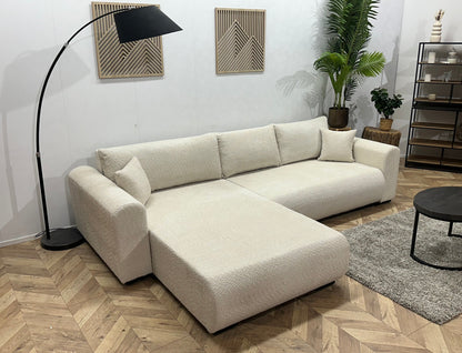!Showroommodel! Witte/Crème Bouclé Hoekzetel