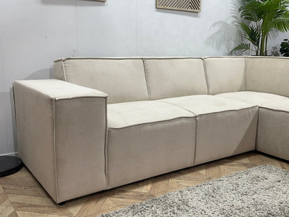 !Showroommodel! Crème Suède Stoffen Hoekzetel