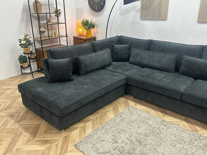 !Showroommodel! Antraciet Suède Stoffen Hoekzetel