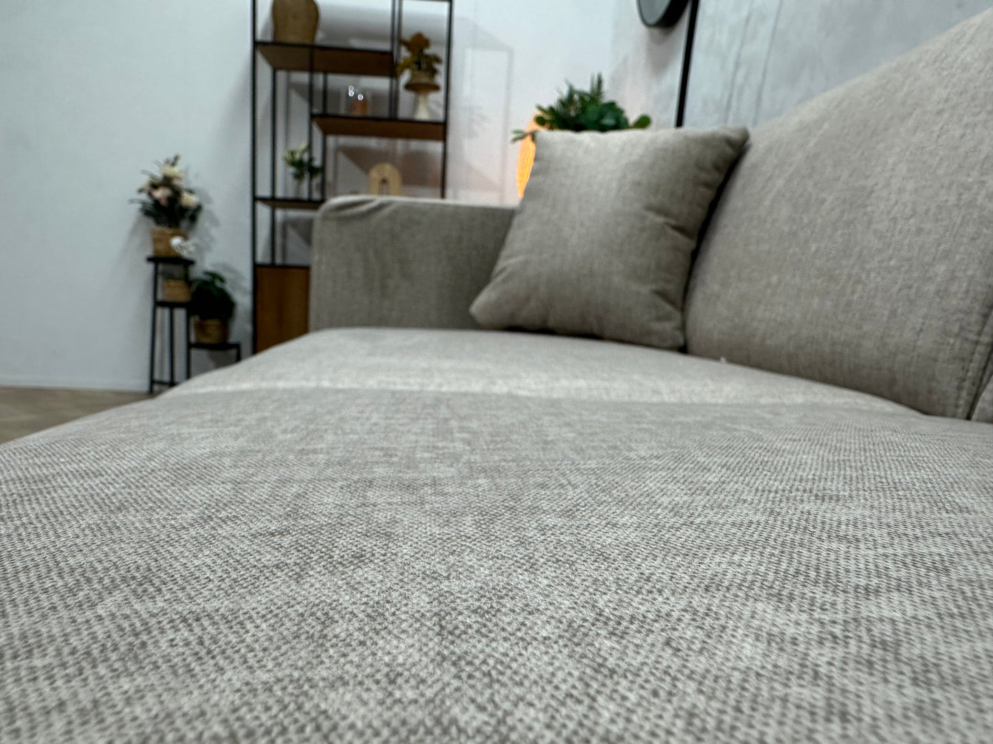 !Showroommodel! Beige Velvet Hoekzetel