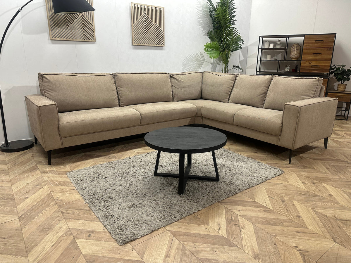 Beige Suède Stoffen Hoekzetel ~ Vaste Kussens