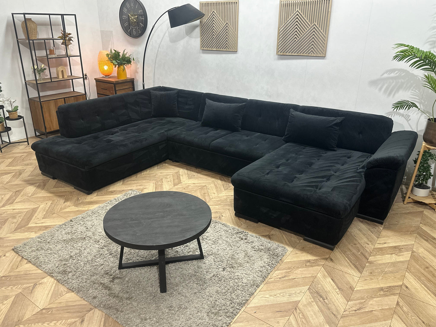 !Showroommodel! Zwarte Velvet U Zetel