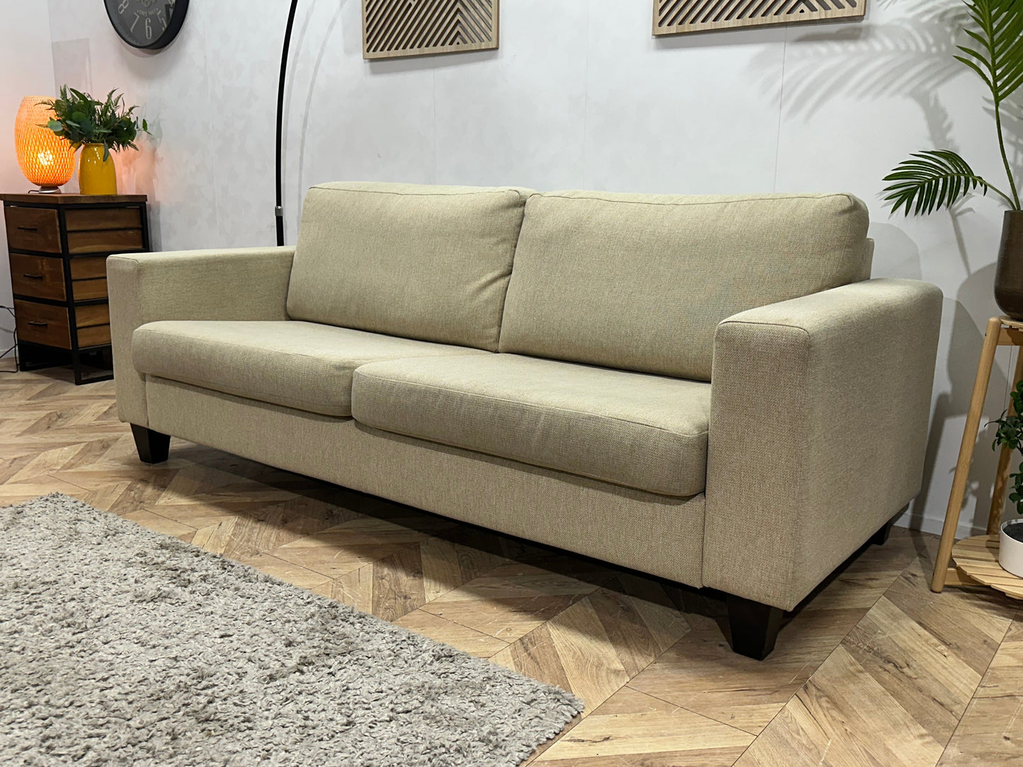 Trendhopper Beige 2.5-Zits Zetel ~ Losse Kussens Met Afneembare Hoezen