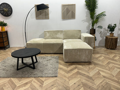 !Showroommodel! Witte/Crème Ribstof Design Hoekzetel